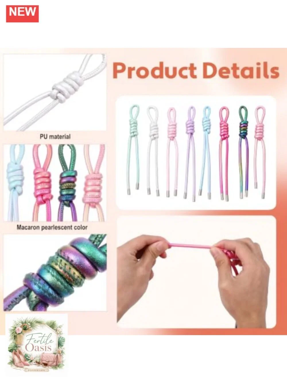 8-Pack Braided PU Leather Keychains Bag Charms Purse Accessories